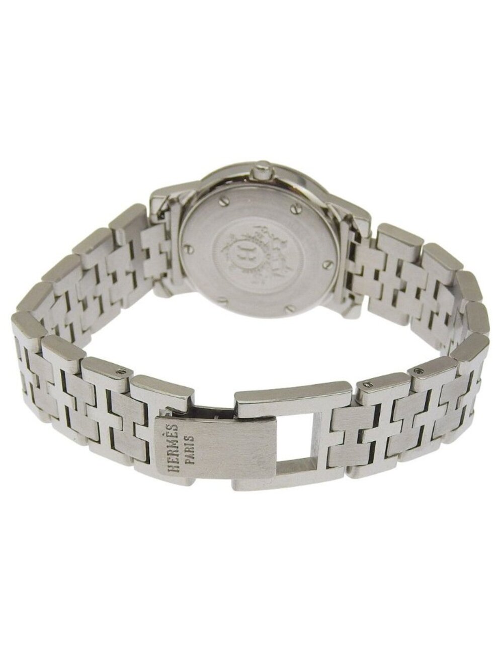 Hermes Carrick Stainless Steel Quartz Analog Display White Dial Watch - Picture 5 of 8